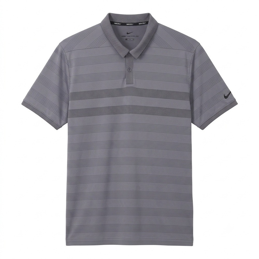 Nike Zonal Cooling Polo Shirt Mens 2XL Grey Golf Tennis Technical Mesh Stripe
